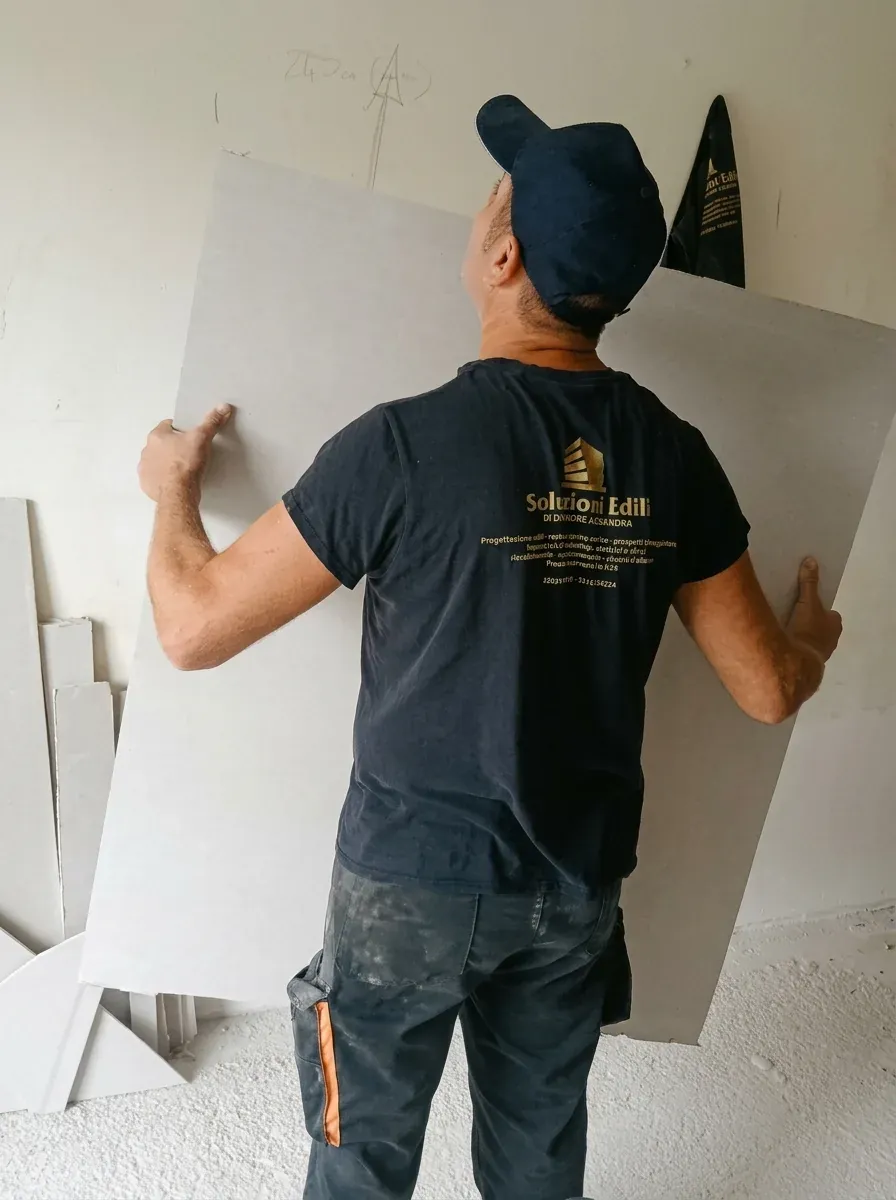 Posa di una lastra di cartongesso